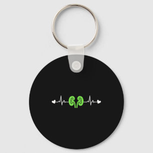 Kidney Disease Awareness Heartbeat Transplant Orga Keychain