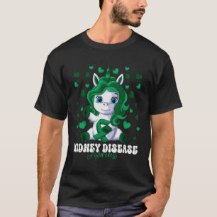 Kidney Disease Awareness Month Green Ribbon Unicor T-Shirt