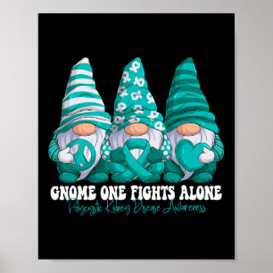 Kidney Disease Awareness Month Teal Ribbon Gnomes  Poster