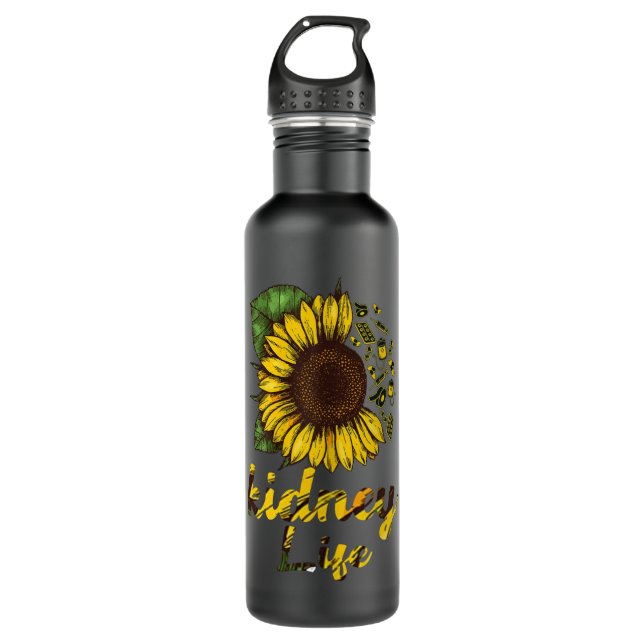 Kidney Disease Awareness Nephrology Dialysis Squad Stainless Steel Water Bottle (Front)