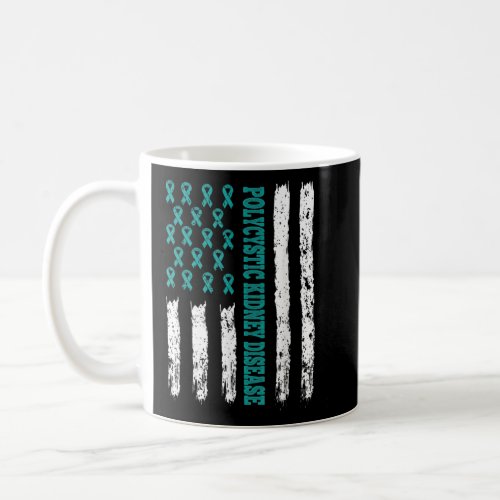 Kidney Disease Awareness Pkd Related Teal Ribbon   Coffee Mug