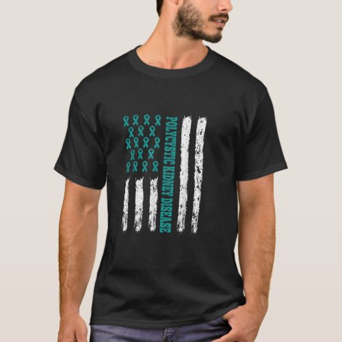 Kidney Disease Awareness Pkd Related Teal Ribbon   T_Shirt