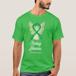 Kidney Disease Awareness Ribbon Angel Art Shirt