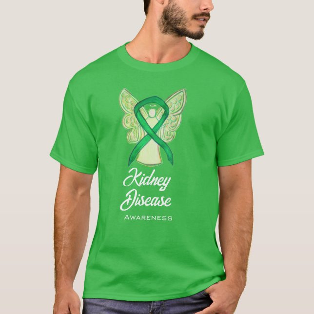 Kidney Disease Awareness Ribbon Angel Art Shirt (Front)
