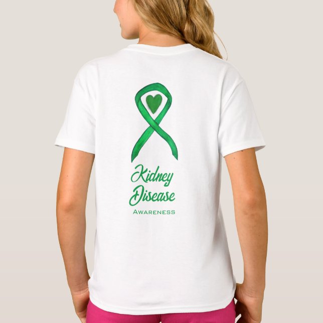Kidney Disease Awareness Ribbon Angel Art Shirt (Back)