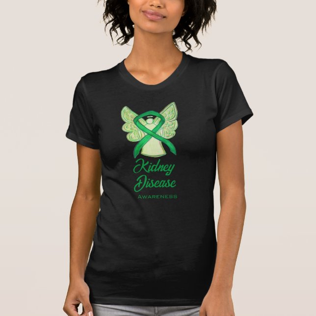Kidney Disease Awareness Ribbon Angel Art Shirt (Front)