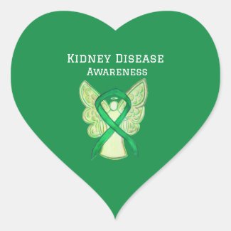 Kidney Disease Awareness Ribbon Angel Decal