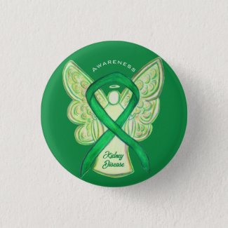 Kidney Disease Awareness Ribbon Angel Pins