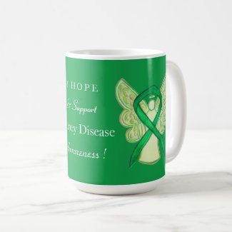 Kidney Disease Awareness Ribbon Art Coffee Mugs