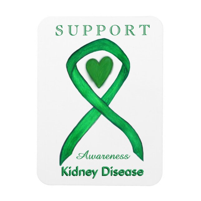 Kidney Disease Awareness Ribbon Art Magnet Gifts (Vertical)