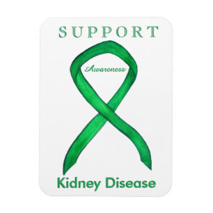 Kidney Disease Awareness Ribbon Art Magnet Gifts