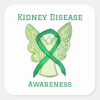 Kidney Disease Awareness Ribbon Art Sticker Decal
