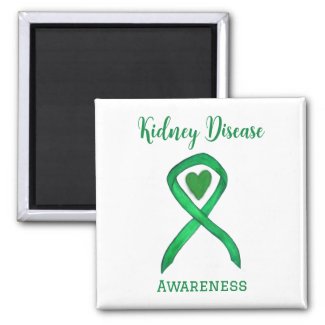 Kidney Disease Awareness Ribbon Custom Art Magnets