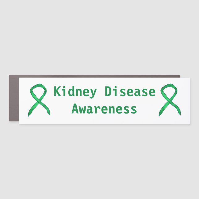 Kidney Disease Awareness Ribbon Custom Car Magnet (Front)