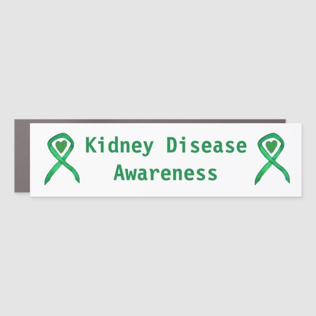Kidney Disease Awareness Ribbon Custom Car Magnet (Front)