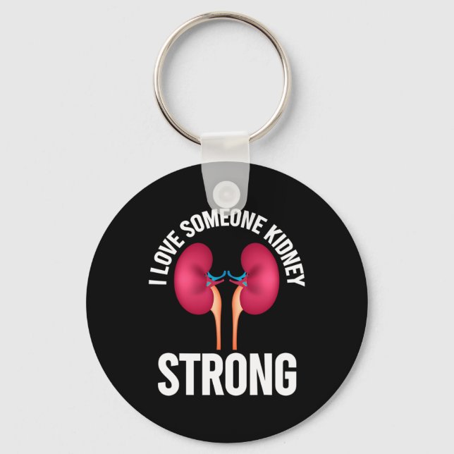 Kidney Disease Awareness Shirt  Keychain (Front)