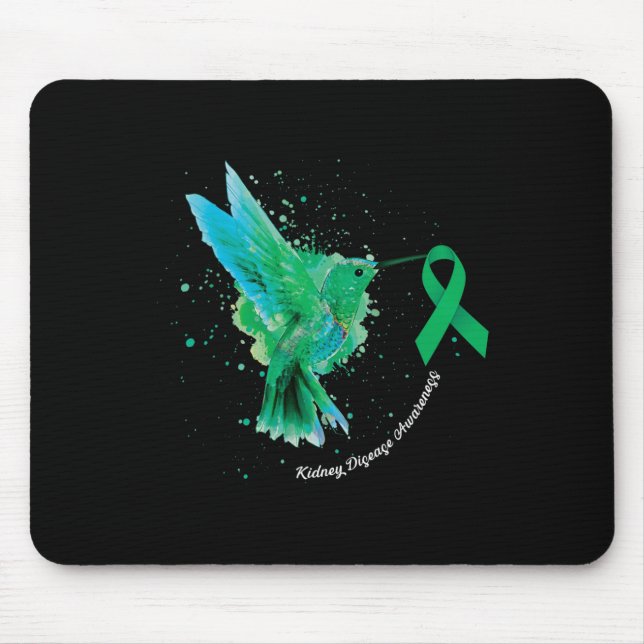 Kidney Disease Awareness Sunflower Hummingbird Gif Mouse Pad (Front)