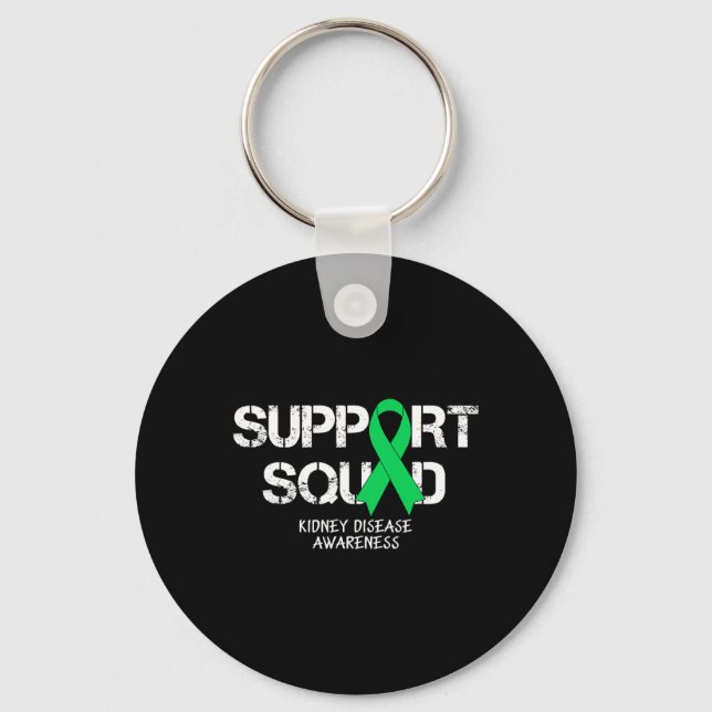 Kidney Disease Awareness Support Squad Men Women  Keychain (Front)