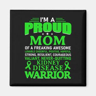 Kidney Disease Awareness Survivor Green Ribbon Mom Magnet