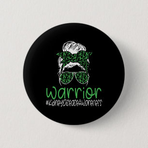 Kidney Disease Awareness Transplant Green Ribbon M Button