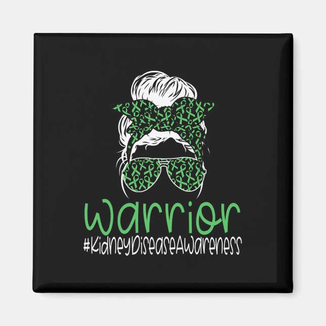 Kidney Disease Awareness Transplant Green Ribbon M Magnet (Front)