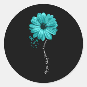 Kidney Disease Awareness Warrior Pretty Ribbon Classic Round Sticker