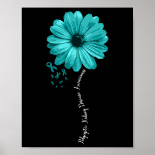 Kidney Disease Awareness Warrior Pretty Ribbon  Poster