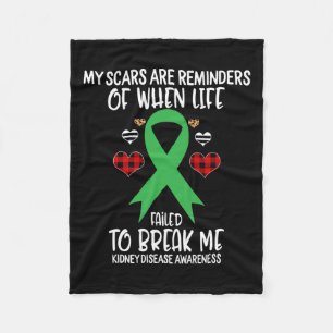 Kidney Disease Awareness Warrior Scars Reminders L Fleece Blanket