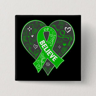 Kidney Disease Believe Ribbon Heart Button