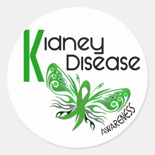 Kidney Disease BUTTERFLY 31 Classic Round Sticker