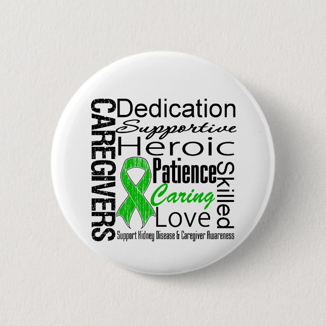 Kidney Disease Caregivers Collage Pinback Button (Front)