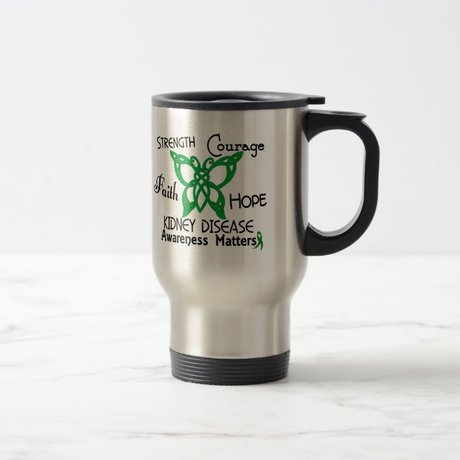 Kidney Disease Celtic Butterfly 3 Travel Mug (Right)