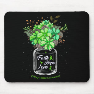 Kidney Disease Faith Love Hope Flower Jar Awarenes Mouse Pad