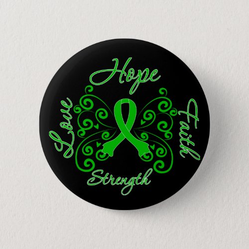 Kidney Disease Hope Motto Butterfly Pinback Button