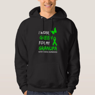 Kidney Disease I Wear Green For My Grandpa Ribbon Hoodie