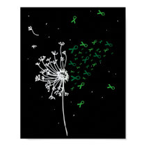 Kidney Disease Mental Health Ribbon Scoliosis Gift Poster