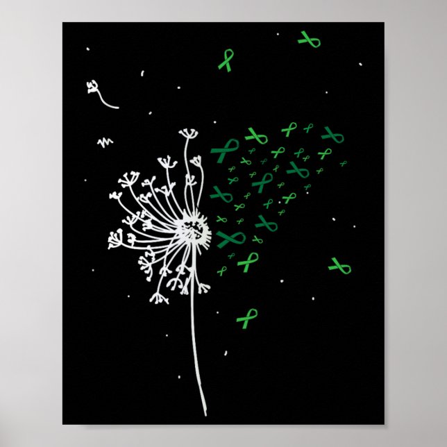 Kidney Disease Mental Health Ribbon Scoliosis Gift Poster (Front)