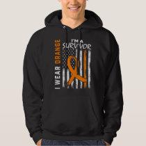 Kidney Disease Orange Ribbon Rainbow Bleached Kidn Hoodie
