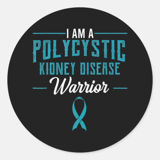 Kidney Disease Pkd Warrior Pckd Awareness Teal 2  Classic Round Sticker (Front)