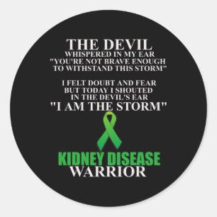 Kidney Disease Ribbon Warrior Awareness Faith Classic Round Sticker