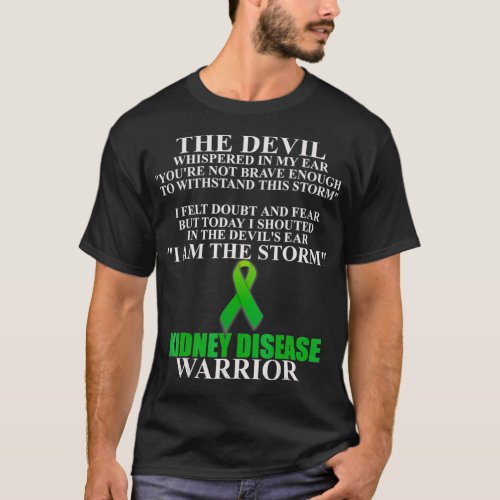 Kidney Disease Ribbon Warrior Awareness Faith  T_Shirt