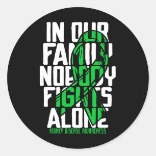 Kidney Disease Support Family Kidney Disease Aware Classic Round Sticker
