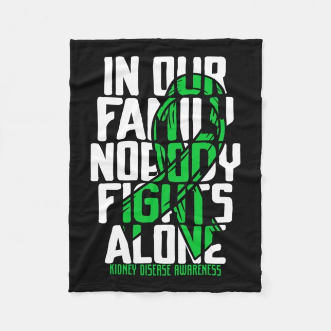 Kidney Disease Support Family Kidney Disease Aware Fleece Blanket (Front)