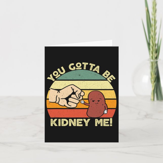Kidney Disease Transplant Fun Kidney Organ Donor D Card (Front)