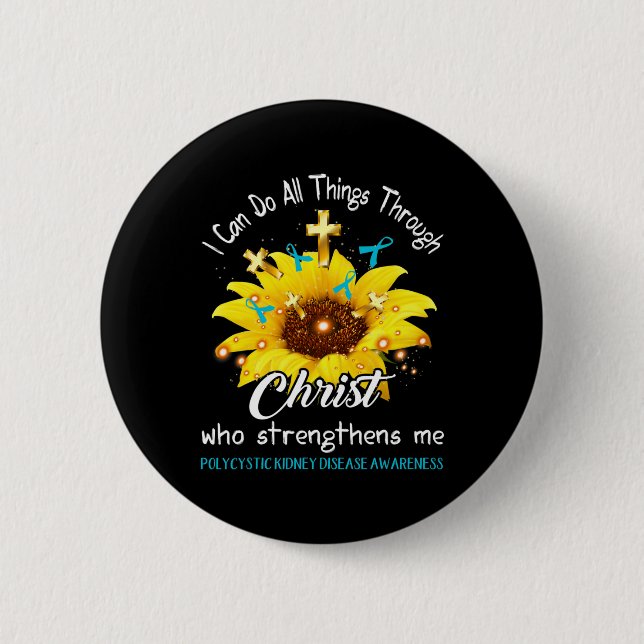 Kidney Disease Warrior I Can Do All  Button (Front)
