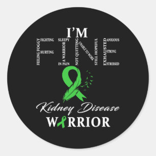 Kidney Disease Warrior I'm Fine Classic Round Sticker