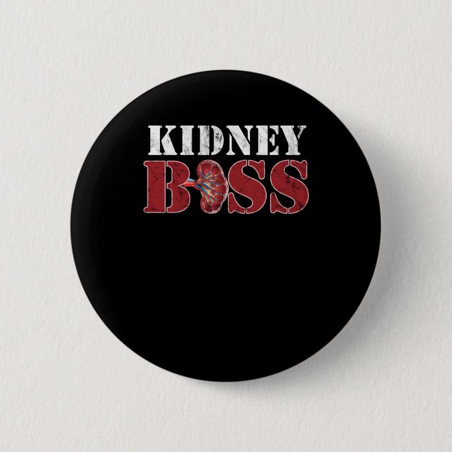Kidney Doctor Urologist Kidney Boss Urology Nephro Button (Front)