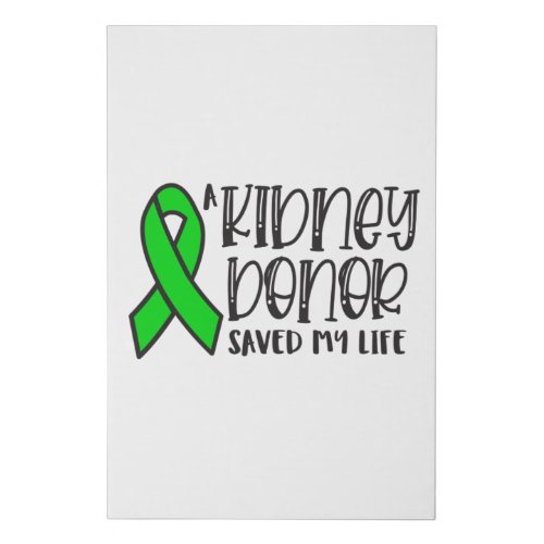 Kidney Donation awareness kidney donor Faux Canvas Print