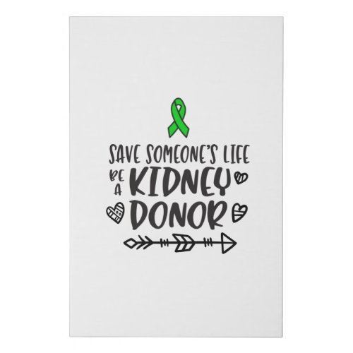 Kidney Donation awareness organ donor Faux Canvas Print