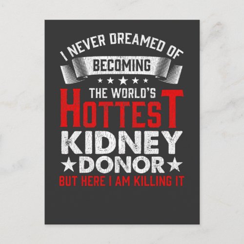 Kidney Donor Organ Transplant Surgery Recovery Postcard